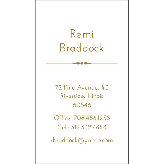 Braddock Contact Cards - Raised Ink
